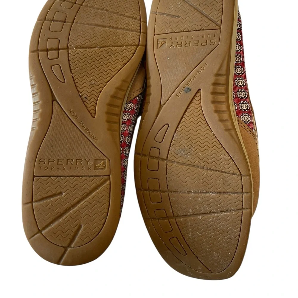 Women’s Sperry Top Sider Boat Shoe‎ 7.5 Leather Upper Floral Medallion Print